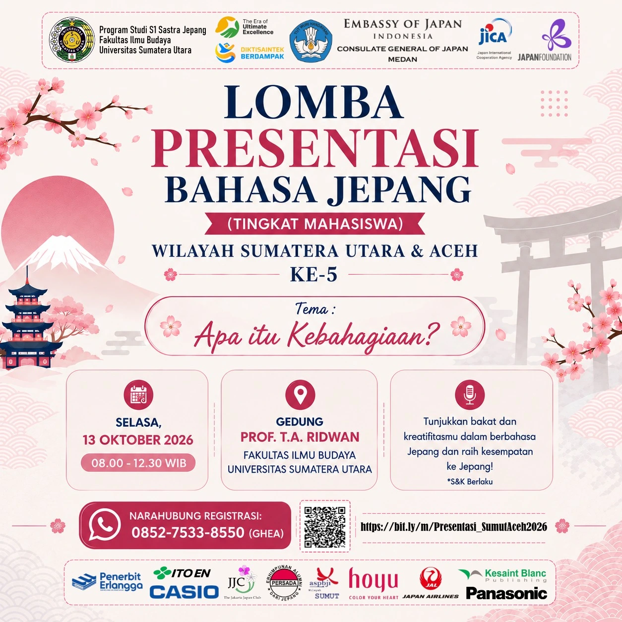 LOMBA PRESENTASI BAHASA JEPANG (TINGKAT MAHASISWA) WILAYAH SUMATERA UTARA & ACEH KE-5